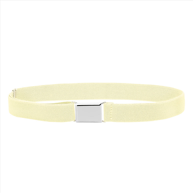 Buyless Fashion Kids Toddlers Baby Adjustable Elastic  Stretch Belt with Silver  Buckle