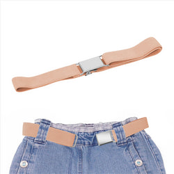 Buyless Fashion Kids Toddlers Baby Adjustable Elastic  Stretch Belt with Silver  Buckle