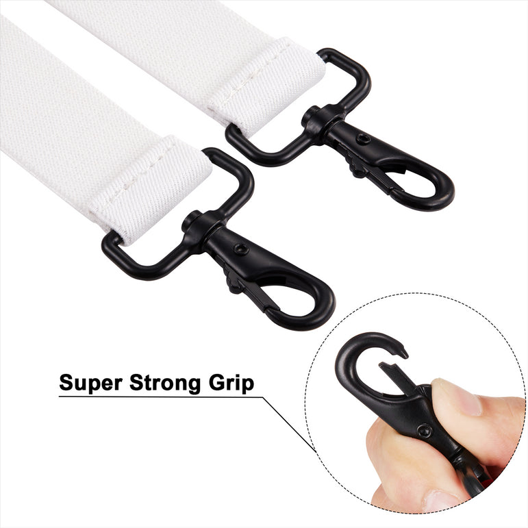 "Buyless Fashion Suspenders for Men - 48"" Adjustable Straps 1 1/4"" - X Back with Black Hooks"