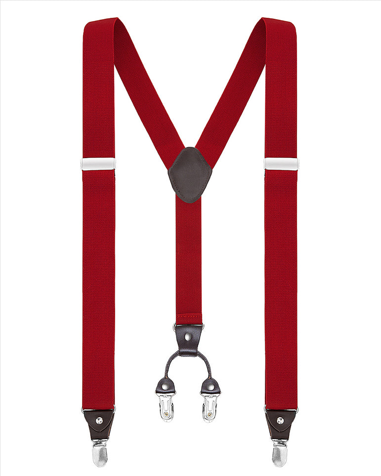 Buyless Fashion Suspenders for Men - 48" Elastic Adjustable Straps 1 1/4" - Y Shape