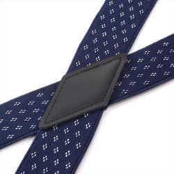 "Buyless Fashion Suspenders for Men - 48"" Adjustable Straps 1 1/4"" - X Back with Black Hooks"