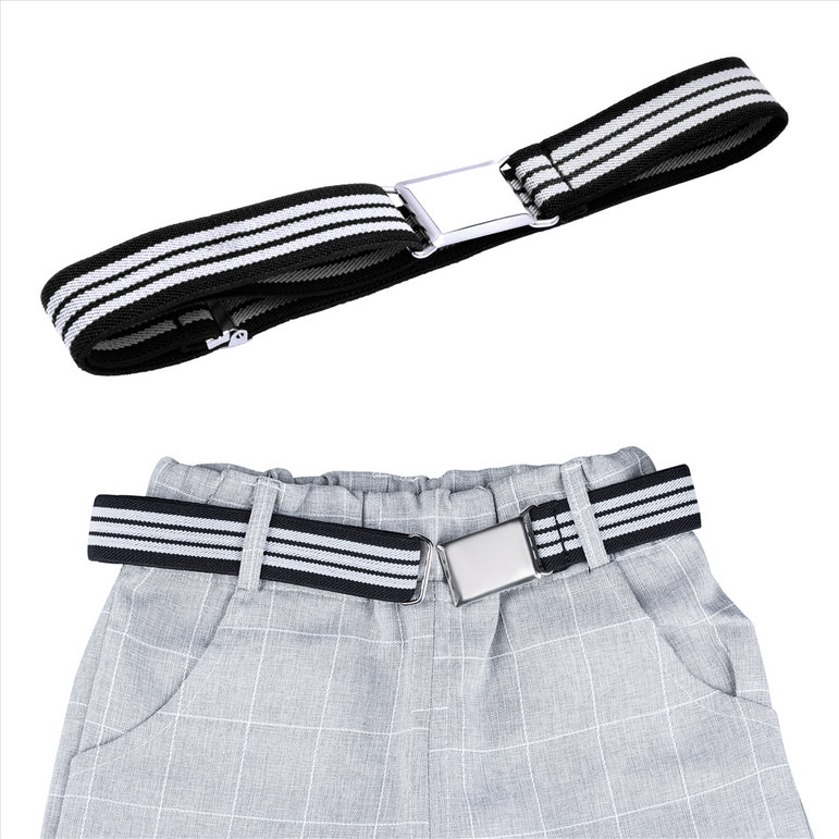 Buyless Fashion Kids Toddlers Baby Adjustable Elastic  Stretch Belt with Silver  Buckle