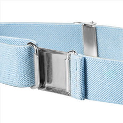 Buyless Fashion Kids Toddlers Baby Adjustable Elastic  Stretch Belt with Silver  Buckle