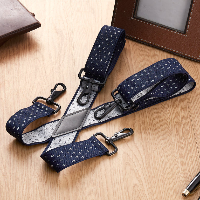 "Buyless Fashion Suspenders for Men - 48"" Adjustable Straps 1 1/4"" - X Back with Black Hooks"