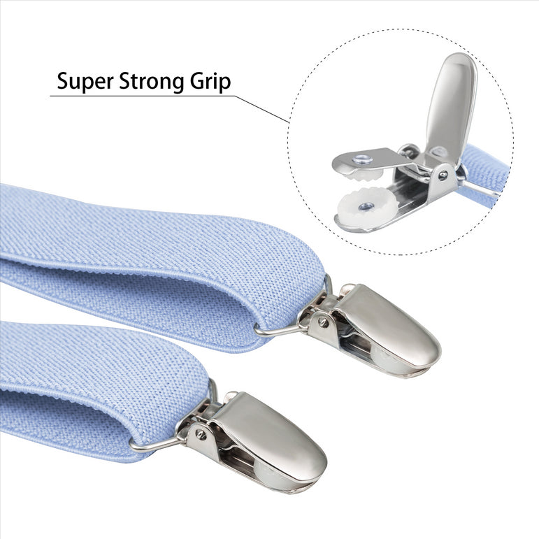 Buyless Fashion Adjustable Suspenders for Kids Toddlers Baby Elastic Solid Color 1 Inch - Y Back Design