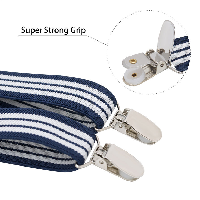 Buyless Fashion Adjustable Suspenders for Kids Toddlers Baby Elastic Solid Color 1 Inch - Y Back Design