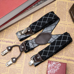 Buyless Fashion Suspenders for Men - 48" Elastic Adjustable Straps 1 1/4" - Y Shape