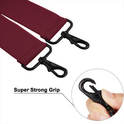 "Buyless Fashion Mens Suspenders - 48"" Elastic Adjustable Heavy Duty 2"" Wide - X Back With Black Hooks"