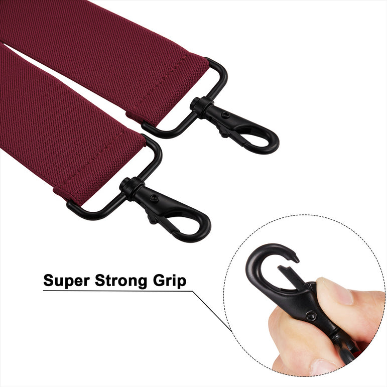"Buyless Fashion Mens Suspenders - 48"" Elastic Adjustable Heavy Duty 2"" Wide - X Back With Black Hooks"