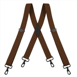 "Buyless Fashion Suspenders for Men - 48"" Adjustable Straps 1 1/4"" - X Back with Black Hooks"