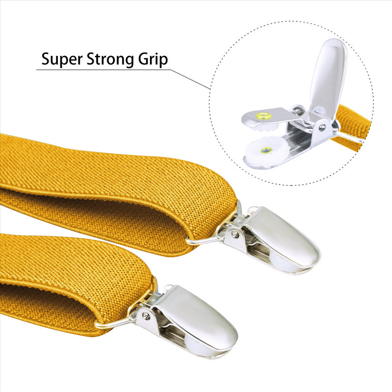 Buyless Fashion Adjustable Suspenders for Kids Toddlers Baby Elastic Solid Color 1 Inch - Y Back Design