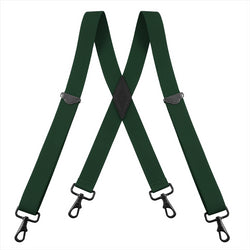 "Buyless Fashion Suspenders for Men - 48"" Adjustable Straps 1 1/4"" - X Back with Black Hooks"