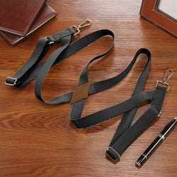 "Buyless Fashion Trucker 2 Pack Suspenders for Men - 48"" Elastic Adjustable Straps 1"" - X Back Utility Braces"