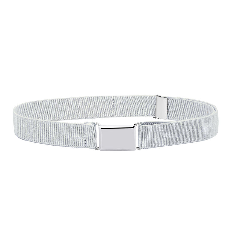 Buyless Fashion Kids Toddlers Baby Adjustable Elastic  Stretch Belt with Silver  Buckle