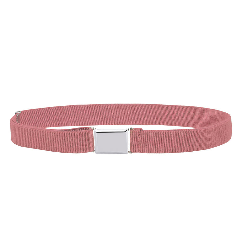 Buyless Fashion Kids Toddlers Baby Adjustable Elastic  Stretch Belt with Silver  Buckle