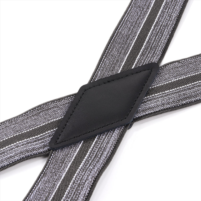 "Buyless Fashion Suspenders for Men - 48"" Adjustable Straps 1 1/4"" - X Back with Black Hooks"