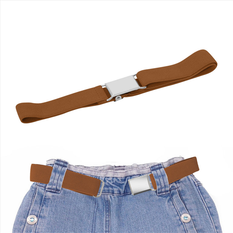 Buyless Fashion Kids Toddlers Baby Adjustable Elastic  Stretch Belt with Silver  Buckle