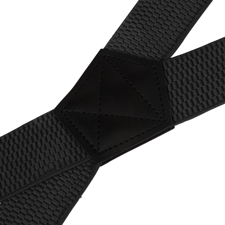 "Buyless Fashion Heavy Duty 2 Pack Suspenders for Men - 48"" Adjustable Straps 1 1/2"" - X Back with Black Plastic Clips"