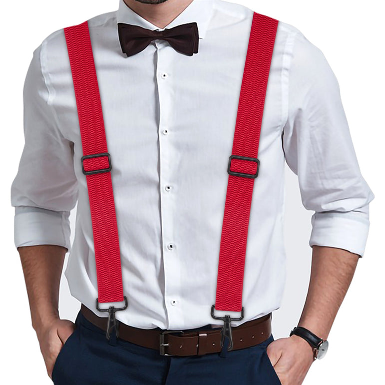"Buyless Fashion Heavy Duty 2 Pack Suspenders for Men - 48"" Adjustable Straps 1 1/2"" - X Back with Strong Hooks"