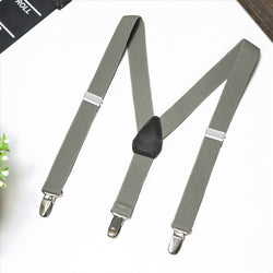 Buyless Fashion Adjustable Suspenders for Kids Toddlers Baby Elastic Solid Color 1 Inch - Y Back Design