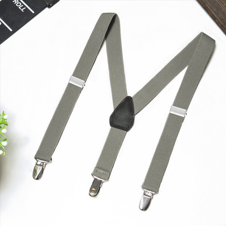 Buyless Fashion Adjustable Suspenders for Kids Toddlers Baby Elastic Solid Color 1 Inch - Y Back Design