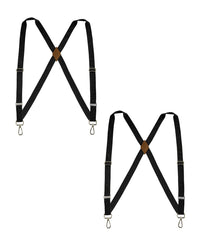"Buyless Fashion Trucker 2 Pack Suspenders for Men - 48"" Elastic Adjustable Straps 1"" - X Back Utility Braces"