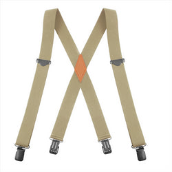 "Buyless Fashion Suspenders for Men - 48"" Adjustable Straps 1 1/4"" - X Back With Black Clips"