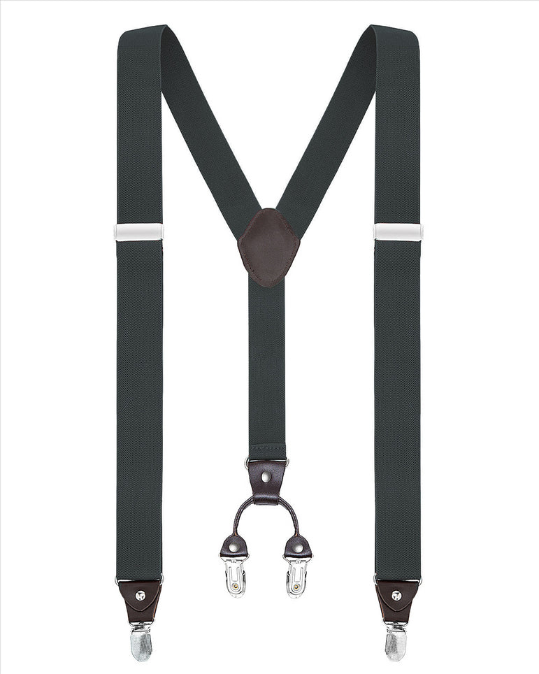 Buyless Fashion Suspenders for Men - 48" Elastic Adjustable Straps 1 1/4" - Y Shape
