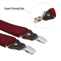 Buyless Fashion Suspenders for Men - 48" Elastic Adjustable Straps 1 1/4" - Y Shape