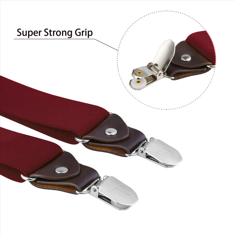 Buyless Fashion Suspenders for Men - 48" Elastic Adjustable Straps 1 1/4" - Y Shape