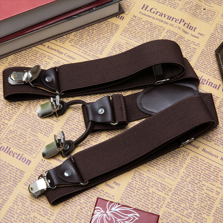 Buyless Fashion Suspenders for Men - 48" Elastic Adjustable Straps 1 1/4" - Y Shape