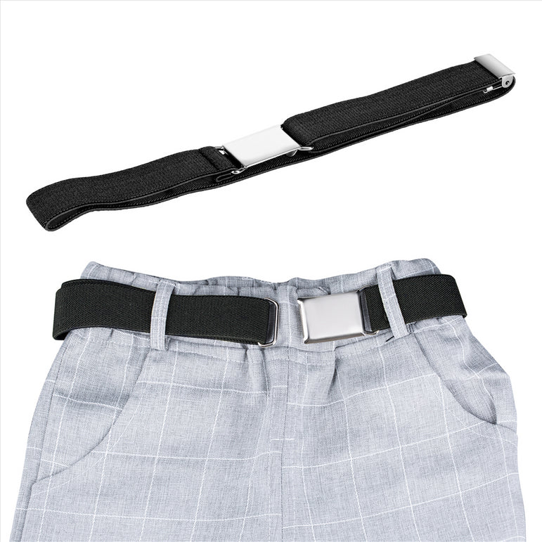 Buyless Fashion Kids Toddlers Baby Adjustable Elastic  Stretch Belt with Silver  Buckle