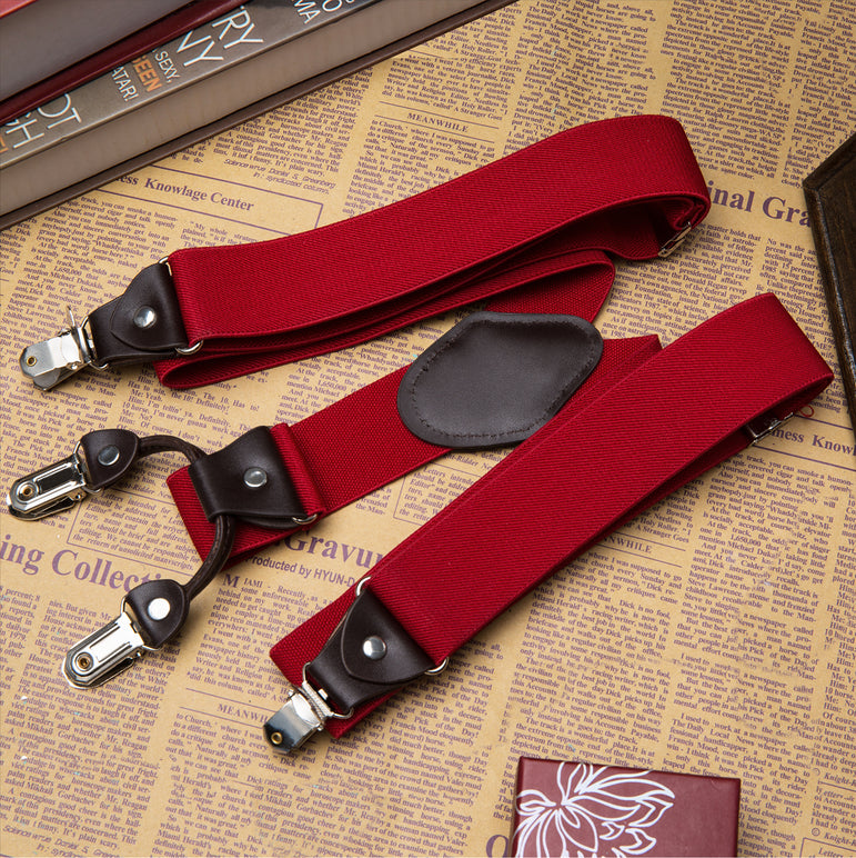 Buyless Fashion Suspenders for Men - 48" Elastic Adjustable Straps 1 1/4" - Y Shape