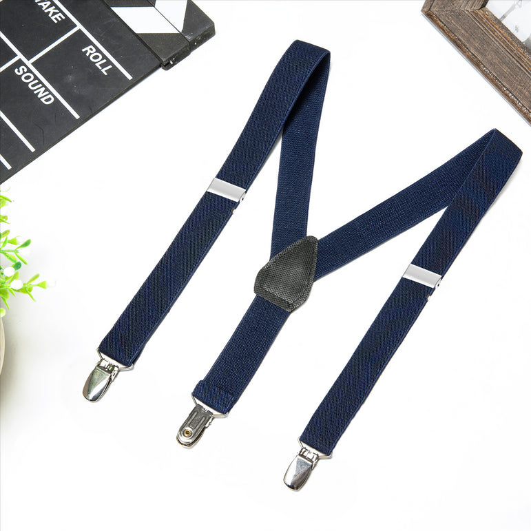 Buyless Fashion Adjustable Suspenders for Kids Toddlers Baby Elastic Solid Color 1 Inch - Y Back Design