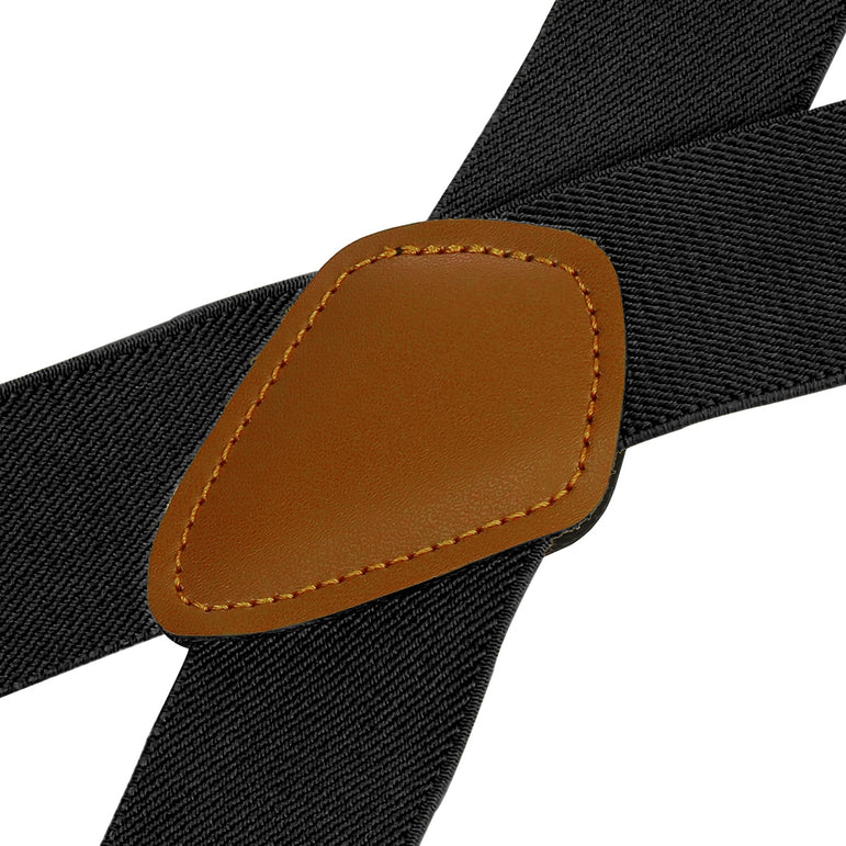 "Buyless Fashion Trucker Suspenders for Men - 48"" Elastic Adjustable Straps 1 1/4"" - X Back Utility Braces"