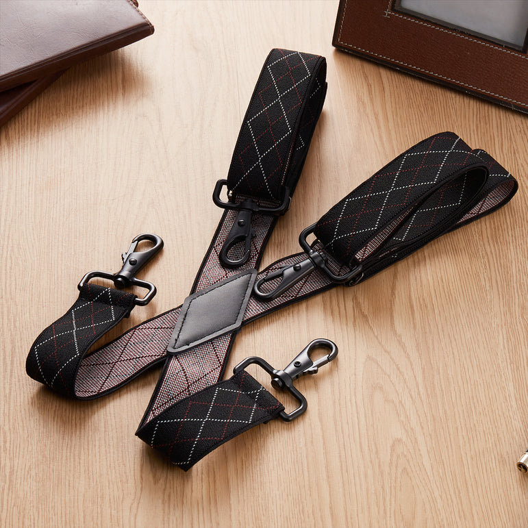 "Buyless Fashion Suspenders for Men - 48"" Adjustable Straps 1 1/4"" - X Back with Black Hooks"