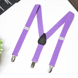 Buyless Fashion Adjustable Suspenders for Kids Toddlers Baby Elastic Solid Color 1 Inch - Y Back Design