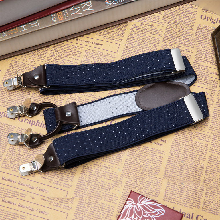 Buyless Fashion Suspenders for Men - 48" Elastic Adjustable Straps 1 1/4" - Y Shape