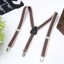 Buyless Fashion Adjustable Suspenders for Kids Toddlers Baby Elastic Solid Color 1 Inch - Y Back Design