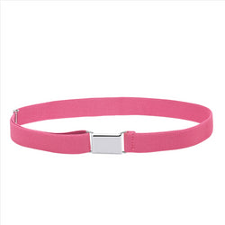 Buyless Fashion Kids Toddlers Baby Adjustable Elastic  Stretch Belt with Silver  Buckle