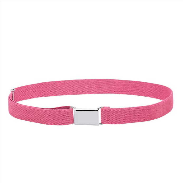 Buyless Fashion Kids Toddlers Baby Adjustable Elastic  Stretch Belt with Silver  Buckle