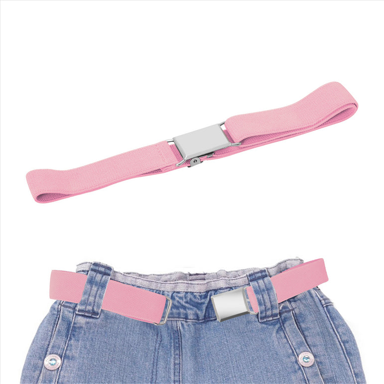 Buyless Fashion Kids Toddlers Baby Adjustable Elastic  Stretch Belt with Silver  Buckle