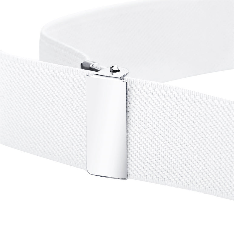 Buyless Fashion Kids Toddlers Baby Adjustable Elastic  Stretch Belt with Silver  Buckle