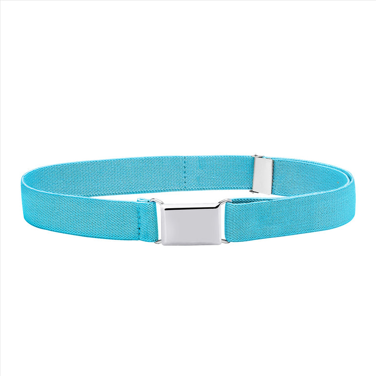 Buyless Fashion Kids Toddlers Baby Adjustable Elastic  Stretch Belt with Silver  Buckle