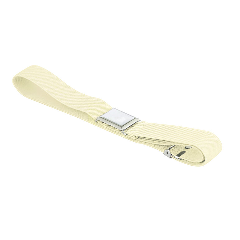 Buyless Fashion Kids Toddlers Baby Adjustable Elastic  Stretch Belt with Silver  Buckle