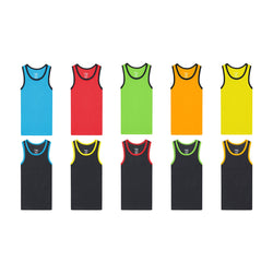 Buyless Fashion Boys Scoop Neck Tagless Undershirts Soft Cotton Tank Top (10 Pack)