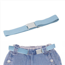 Buyless Fashion Kids Toddlers Baby Adjustable Elastic  Stretch Belt with Silver  Buckle