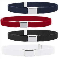 Buyless Fashion Kids Boys Toddler Adjustable Elastic Stretch Belt With Buckle - 4 Pack