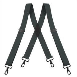 "Buyless Fashion Suspenders for Men - 48"" Adjustable Straps 1 1/4"" - X Back with Black Hooks"