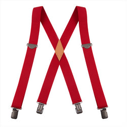 "Buyless Fashion Suspenders for Men - 48"" Adjustable Straps 1 1/4"" - X Back With Black Clips"